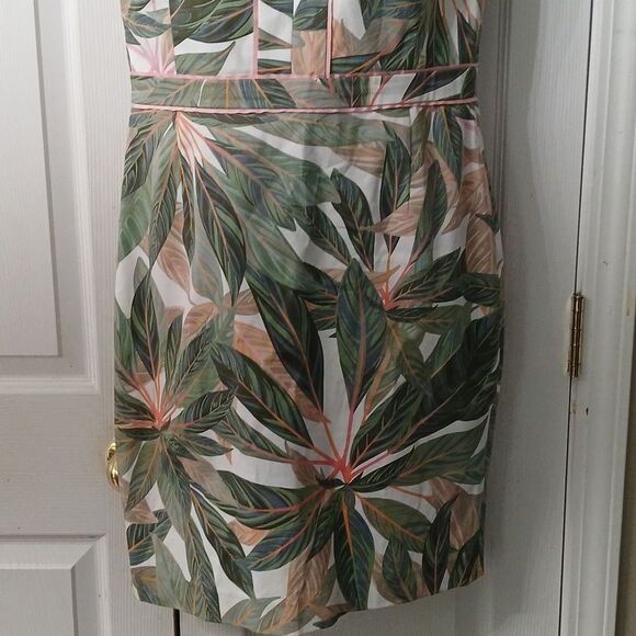 Brooks Brothers Palm  tropical print sleeveless dress Sz 8 NWOT - Picture 2 of 8